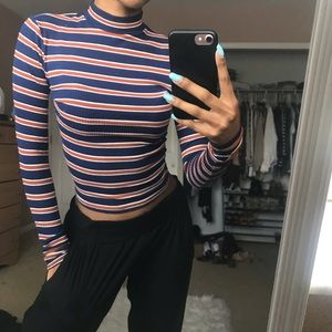 Blue & orange turtleneck